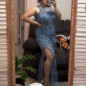 SHO from Tadashi Shoji Ribbon & Sequin Lace Column Gown